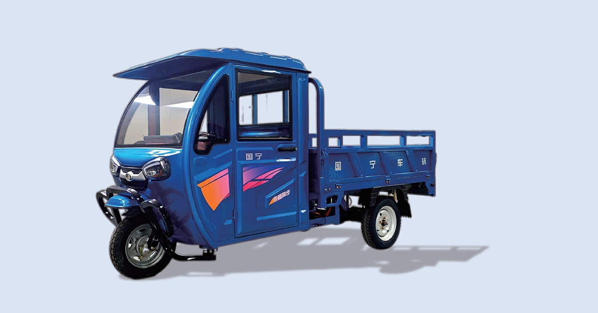 GN Hand Operated 1.8m / 2.0m × 1.3m Half Shed Electric Cargo Tricycle | Guoning