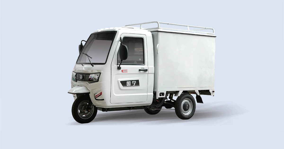 GN-Semi Shed 1.6m 1080 Cabin Express Electric Cargo Tricycle | Guoning