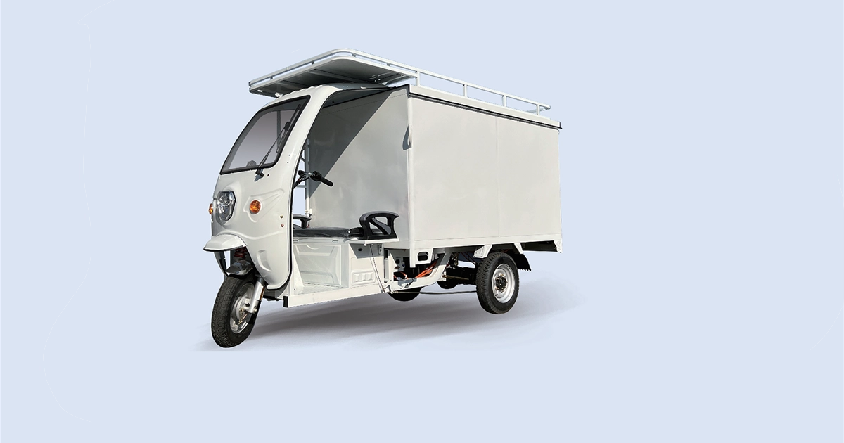 GN-Simple Shed Express 2.2m Ladder & Luggage Rack Express Electric Cargo Tricycle | Guoning