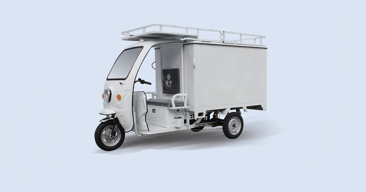 GN-Simple Shed Express 2.0m Ladder & Luggage Rack Express Electric Cargo Tricycle | Guoning